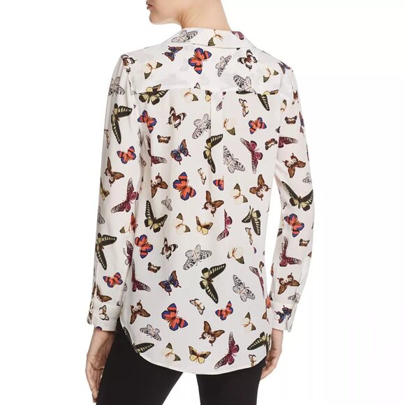 Equipment Slim Signature Silk Shirt Butterfly Print Size Small NEW NWT - Picture 4 of 11